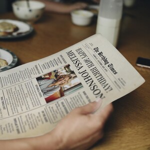 50th Birthday Newspaper Poster: 1975 Vintage Canva Template (Digital) image 9