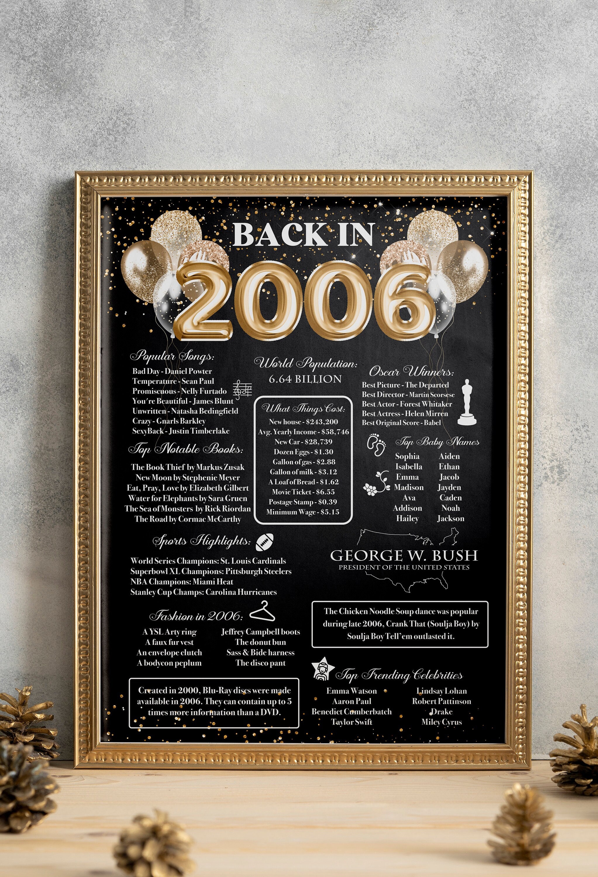2006 Birthday Anniversary Trivia Poster: 17th Birthday Sign