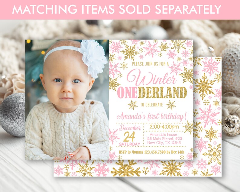 Winter Onederland Invitation Girl 1st Birthday Invitation Etsy