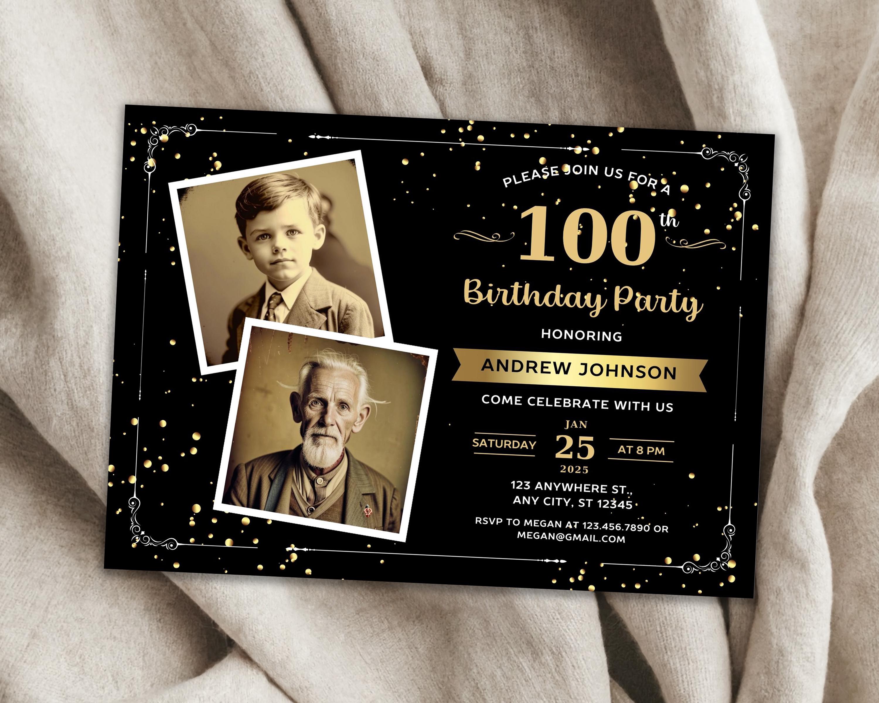 BIGLIETTO AUGURI 100 ANNI TRAGUARDI BUON COMPLEANNO CENTO