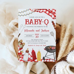 BBQ Baby Shower Invitation, Baby-q Baby Shower Invite, Backyard Baby ...