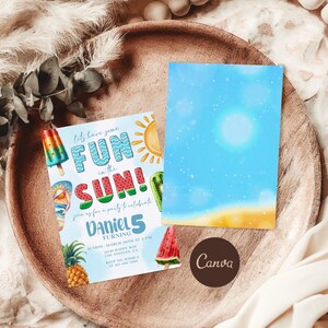 Summer Birthday Invitation: Fun in the Sun, Popsicle & Watermelon (Editable Template) image 10