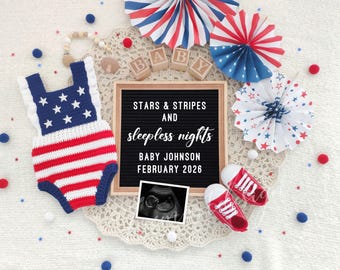 4th of July Pregnancy Announcement: Editable Social Media Template (Digital Download)