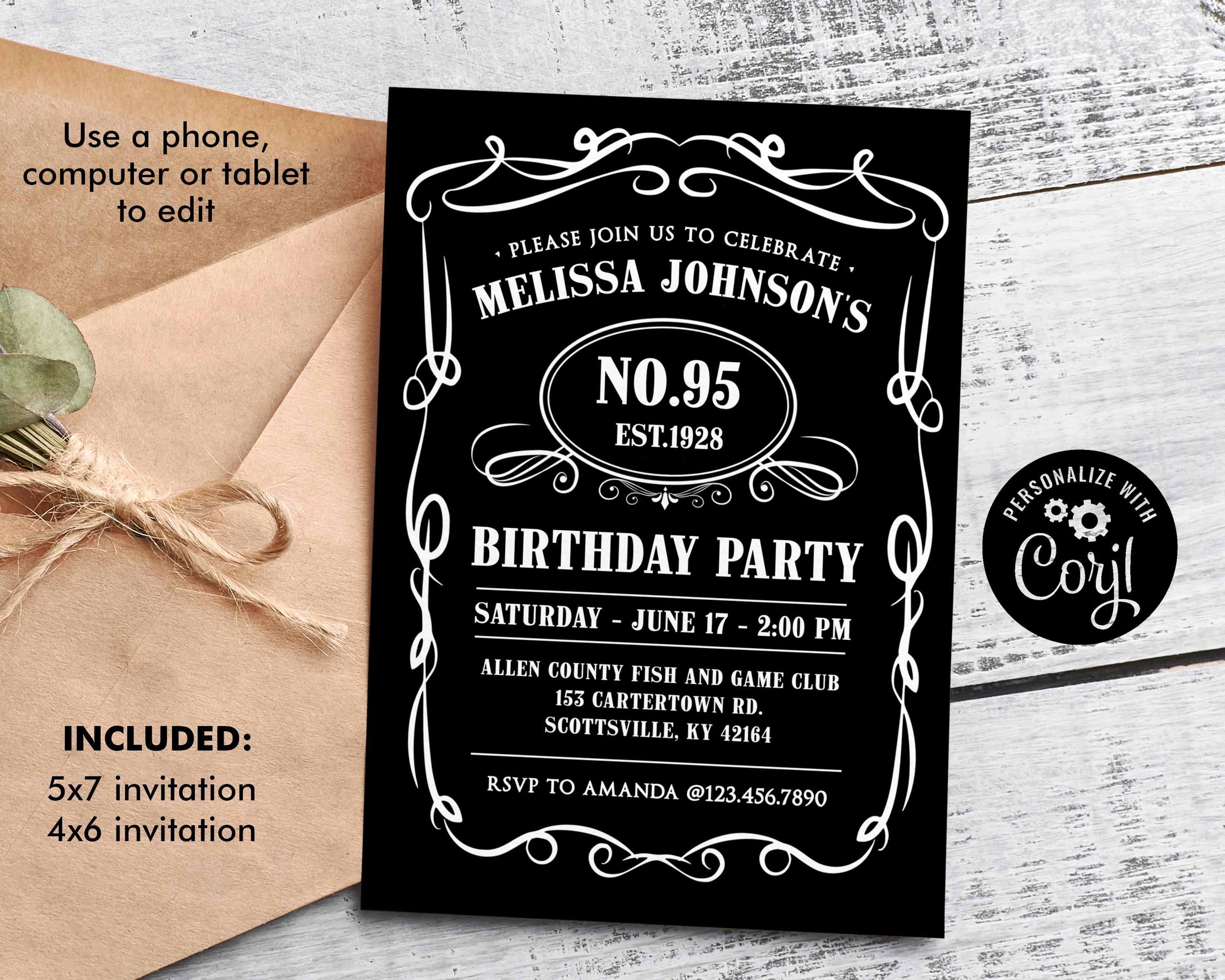 95th Invitation - Etsy