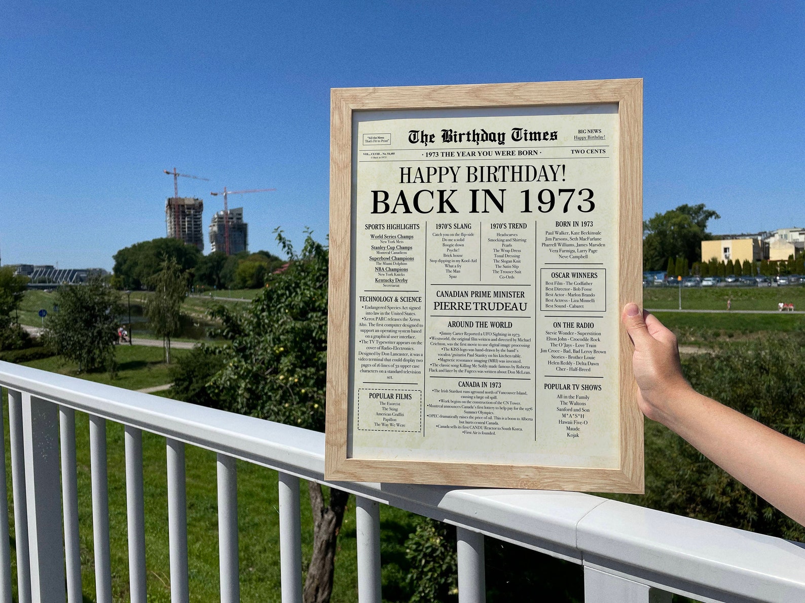 Back in 1973 CANADA 50th Birthday Newspaper Sign Canadian 1973 Birthday ...