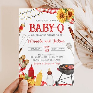 BBQ Baby Shower Invitation, Baby-q Baby Shower Invite, Backyard Baby ...