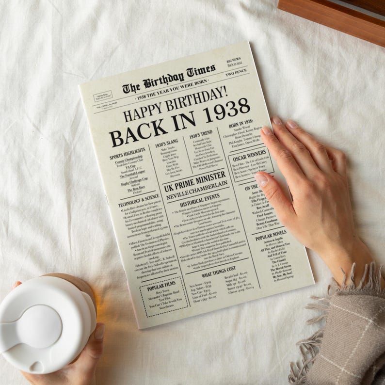 1938 Birthday Newspaper Poster: 87th Birthday UK Facts (digital ...