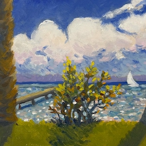 Breezy Day Stuart Florida - oil - 6x8&quot;