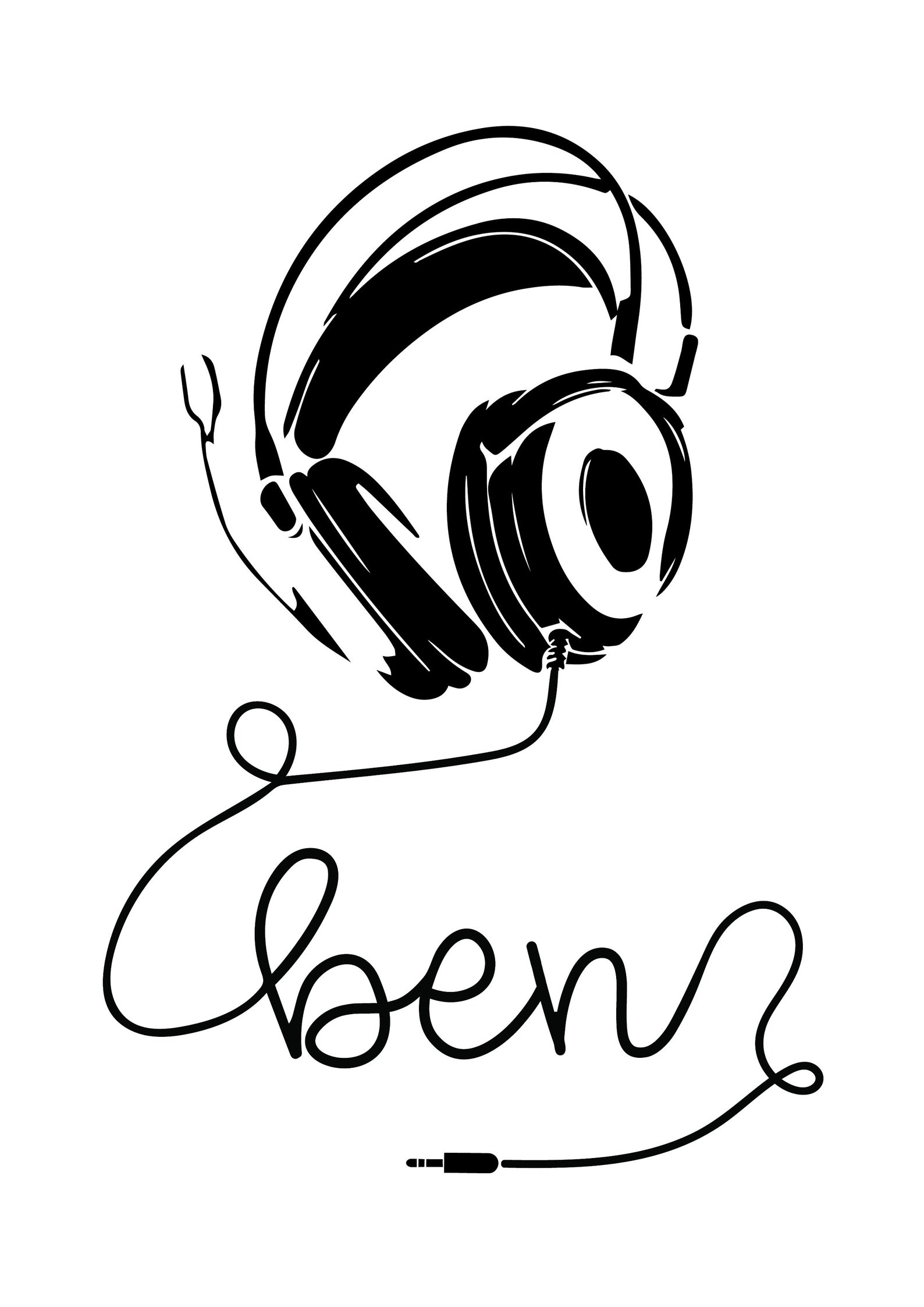 A4 Personalised Headphones Gaming Digital Drawing Gamer Retro Etsy