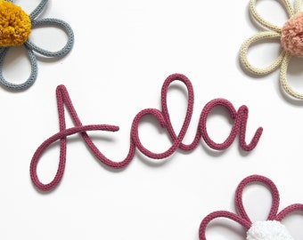 Custom knitted wire name sign / personalised name sign / wire words / baby gift / kids room decor / nursery / children's room