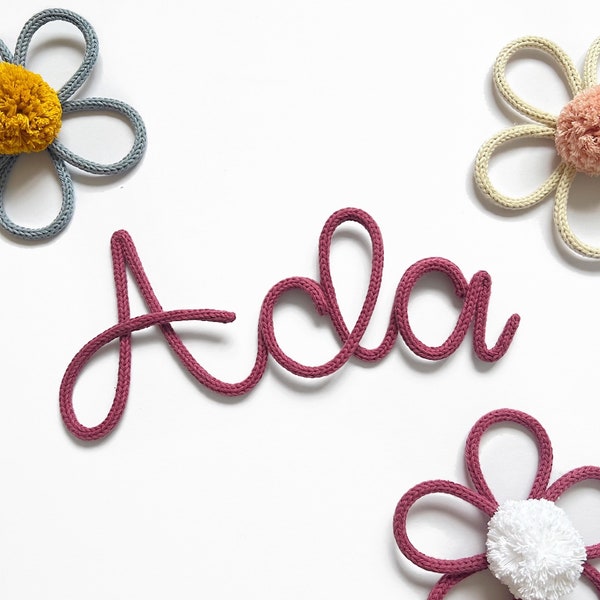 Custom knitted wire name sign / personalised name sign / wire words / baby gift / kids room decor / nursery / children's room