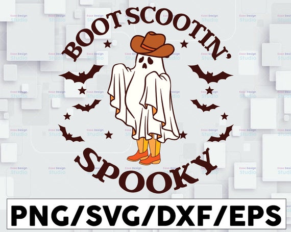 Western Halloween Svg Cute Ghost Boot Scootin Spooky Svg - Etsy