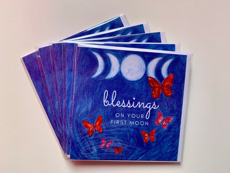Blessings On Your First Moon First Period Card Menarche Etsy