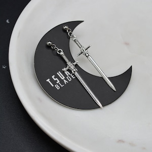 Astral Honor Earrings Silver Alternative Sword Jewellery