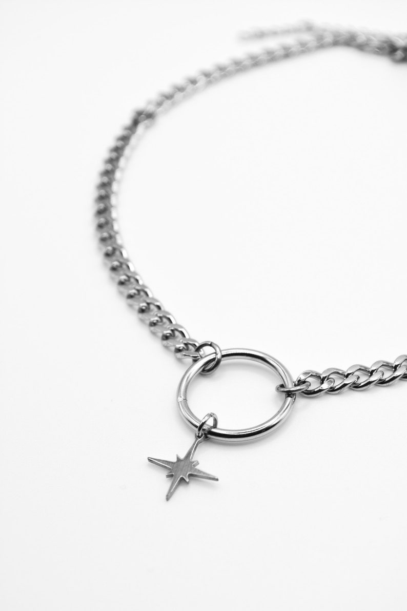 Lunar Strike Choker Adjustable Chain Silver Gold Alternative Star Celestial Necklace Alt grunge y2k egirl edgy aesthetic image 5