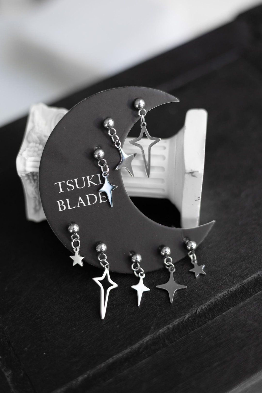 Astral Mega Set | Set of 8 Star Stud Earrings | Celestial Alt Jewelry | Minimalist Star Jewelry | Gothic Star Earrings Set | Fantasy Gift - Etsy Japan