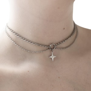 Astral | Layered Dainty Star Necklace | Stainless Steel Celestial Jewelry | Minimalist Alt Necklace | Witchy Everyday Aesthetic Gift