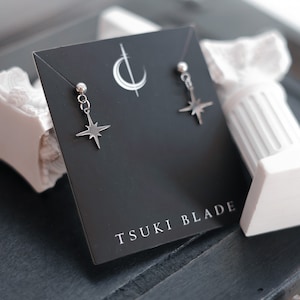 Lunar Strike | Minimalist Star Stud Earrings 316L Stainless Steel | Hypoallergenic Dainty Star Earrings | Everyday Celestial Jewelry | y2k