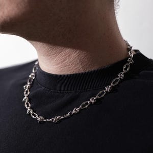 Collar de cadena atrevida / Joyería urbana de acero inoxidable / Collar unisex alternativo / Cadena de capas punk grunge / Regalo minimalista