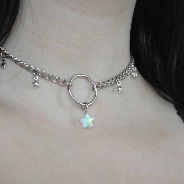 Star Essence Choker Necklace | Celestial Divine Silver Gold Alternative Witchy Faerie Fantasy y2k Jewellery