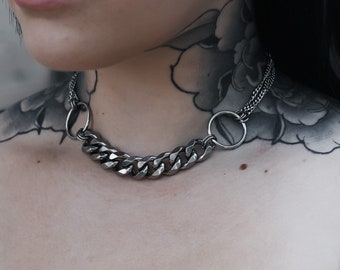 Viper Choker | Alternative Chunky Chain Statement Choker Layering Necklace Gothic Streetwear Jewellery Stainless Steel Antiallergenic Y2K