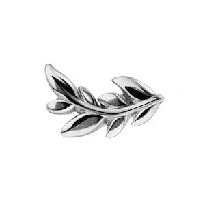 Flourish | Branch Flatback Stud 16g | Threaded Titanium Piercing Jewelry | Naturecore Forest Earring | Minimalist Alt Jewelry Gift