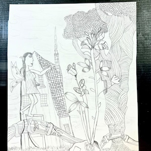Fantasía de hadas de la naturaleza, dibujo de cuentos de hadas