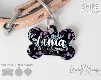 Celestial Dog Tag , Solar Pet Tag, Moon Dog Tag, Halloween Personalized Pet tag, Dog Name Tag, Boy Dog Tag For Dog, Galaxy Pet Tag