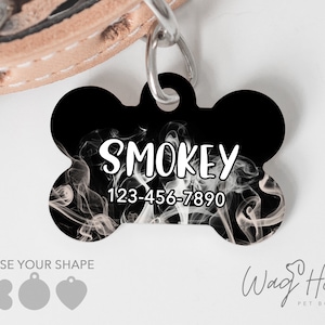 Smokey Pet Tag, Firefighter Dog Tag, Fire Flame Pet Tag, Thin Red Line Pet Tag, Support Dog Tag, Rustic Boy Dog Tag, Dragon Dog Tag