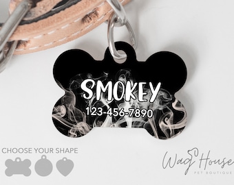 Smokey Pet Tag, Firefighter Dog Tag, Fire Flame Pet Tag, Thin Red Line Pet Tag, Support Dog Tag, Rustic Boy Dog Tag, Dragon Dog Tag