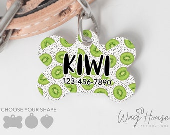 Kiwi Dog Tag, Summer Pet Tag, Green Dog Tag, Personalized Pet tag, Dog Name Tag, Boy Dog Tag For Dog, Dog Tag For Girl Dog, Cute Dog Tag