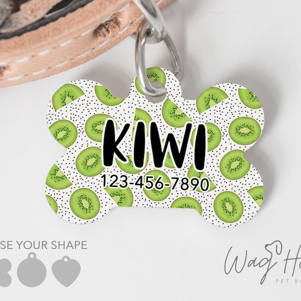 Kiwi Dog Tag, Summer Pet Tag, Green Dog Tag, Personalized Pet tag, Dog Name Tag, Boy Dog Tag For Dog, Dog Tag For Girl Dog, Cute Dog Tag