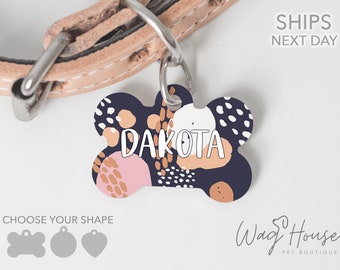 Modern Abstract Dog Tag, Boho Dog ID Tag, Dog Tag, Marble Pet Tag, Girl Dog Tag, Personalized Dog ID Tag, Pretty Dog Tag For Dog