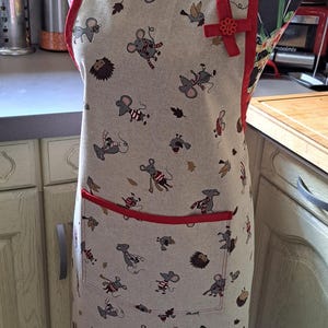 Embroidered kitchen apron for adults and children
