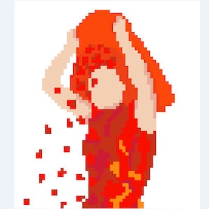 Cross Stitch Pattern - Sasha Velour - Finale Rupaul&#39;s Drag Race - Flower Ruveal - Small and quick design - 14 count: 3.5w x 4.75h inches