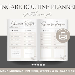 Skincare Routine Planner, Client Skincare Plan, Esthetician Consultation Forms, Facial Treatment Form, Skincare Routine Guide, Planners