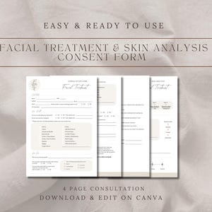 Esthetician Templates, Facial Consultation Forms, Esthetician Intake Bundle, Salon Forms, Canva Beauty Template