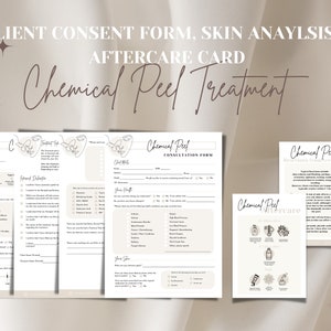 Chemical Peel Consultation Form, Esthetician Consultation Form, Facial Consultation Form, Facial Aftercare, Salon Intake Form, Beauty Salon