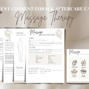 Massage Consultation Form & Aftercare Card: Canva Template