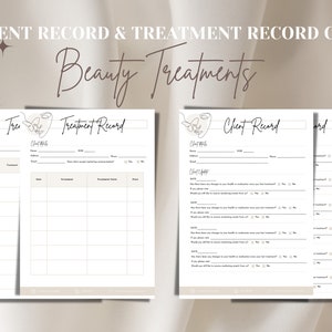 Behandelingsrapportkaart, schoonheidsrapportkaart, klantenkaart, sjablonen schoonheidssalon, schoonheidsspecialiste-sjablonen, digitale sjabloon