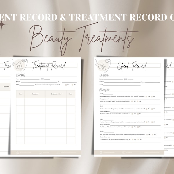 Salon Client Record Card Etsy