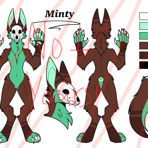 Skull dog fursona furry adoptable! (Read description!!!)