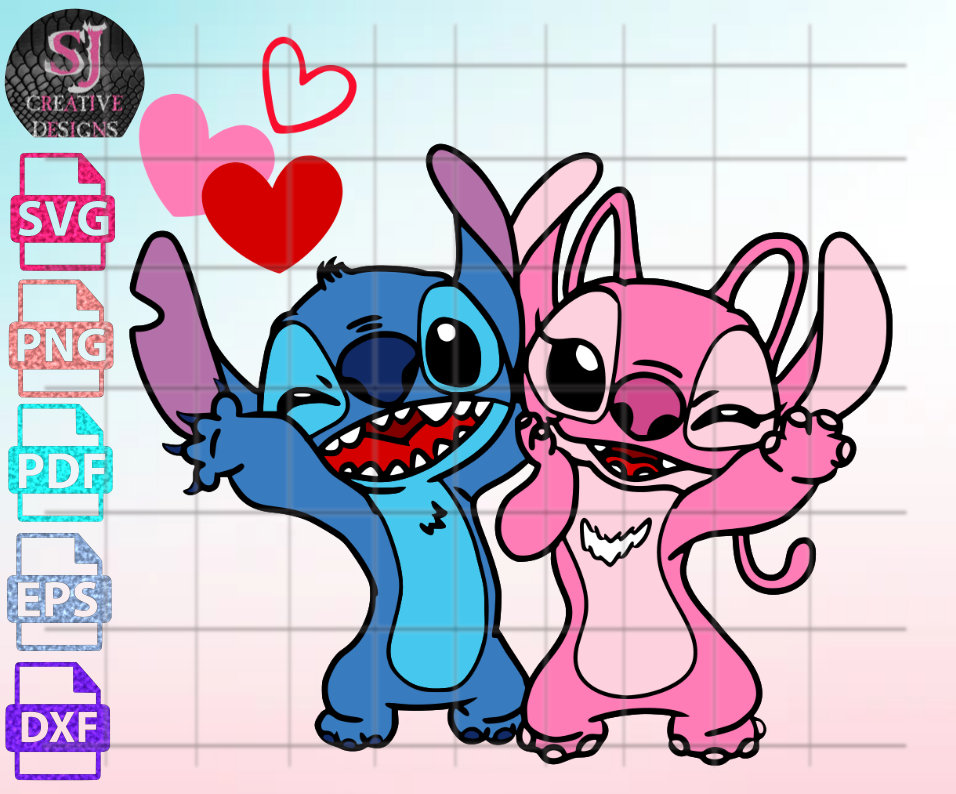 Stitch And Lilo Stitch Angel Love Sticker for Sale by olmera