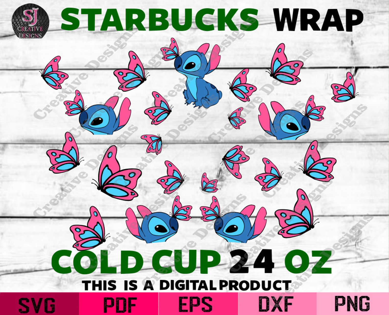 Stitch Wrap svg Full wrap for Starbucks Venti Cold Cup Svg | Etsy