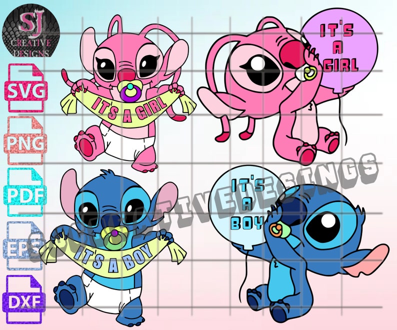 Baby Stitch Bundle Svgbaby Angel Svgstitch and Angel Etsy