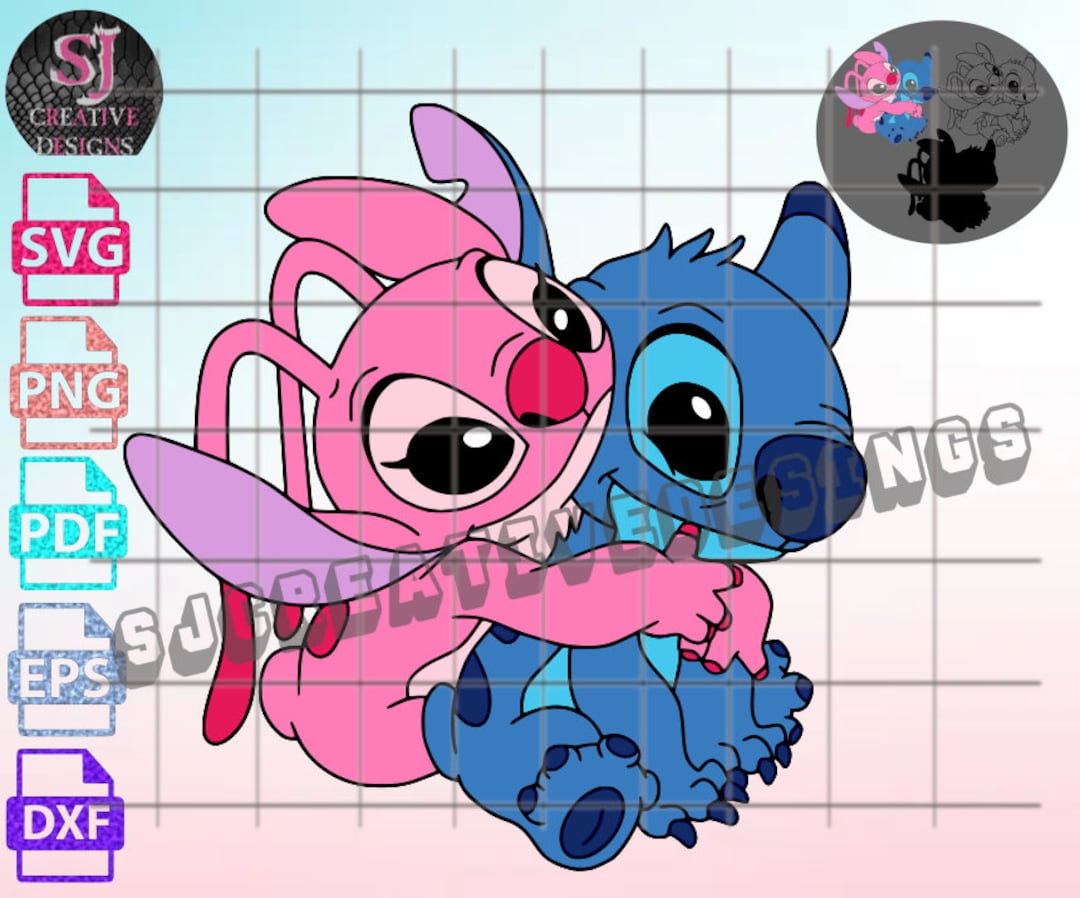 Stitch and Angel Svg, Stitch and Angel Png, Stitch and Angel Pdf, Stitch  Svg, Valentines Day Svg, Valentines Svg, Lilo and Stitch Svg,stitch 
