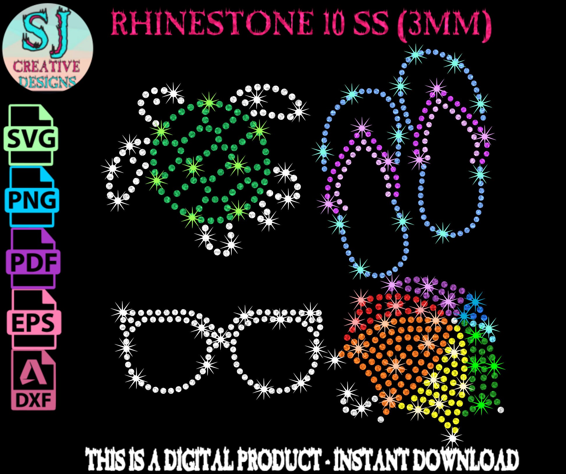 Rhinestone Strips, 5 Yards Total 5pcs Self Adhesive Rhinestone