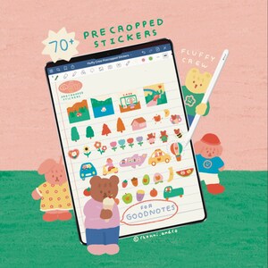 Wstępnie przycięte naklejki do GoodNotes, naklejki cyfrowe, naklejki GoodNotes, wstępnie przycięte naklejki