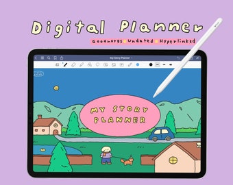 Digital Planner, Cute Planner, Undated Digital Planner, Goodnotes Planner, Ipad planner, Digital Stickers