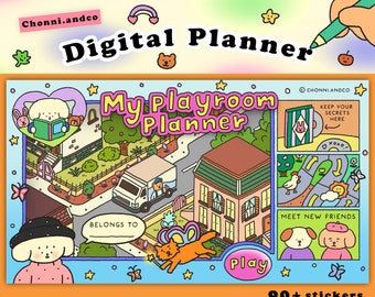 Digital Planner, Cute Planner, Undated Digital Planner, Goodnotes Planner, Ipad planner, Digital Stickers, My Playroom Planner